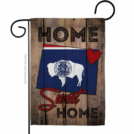 CUADRILATERO 13 x 18.5 in. State Wyoming Home Sweet American State Vertical Garden Flag with Double-Sided CU4061105